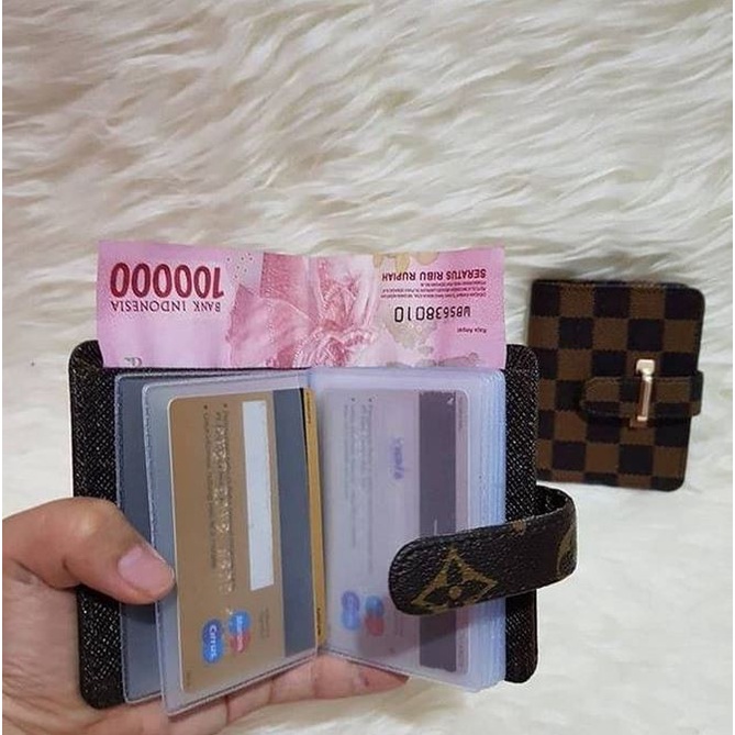 DOMPET TEMPAT KARTU ATM 14SLOT KANCING DOMPET UANG IMPORT MURAH