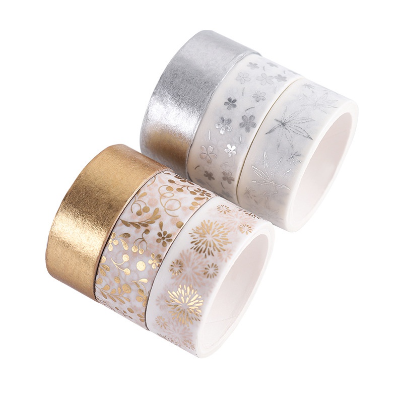 Hand Account Adhesive Tapes Decoration Set Gold Stamping DIY Material Souvenir Cute Stickers Stationery Gift