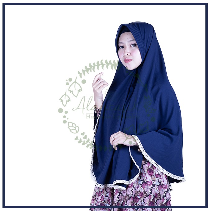 Alantasik - jilbab instan syari pet antem jumbo L LACE /  hijab antem / khimar instan R.18