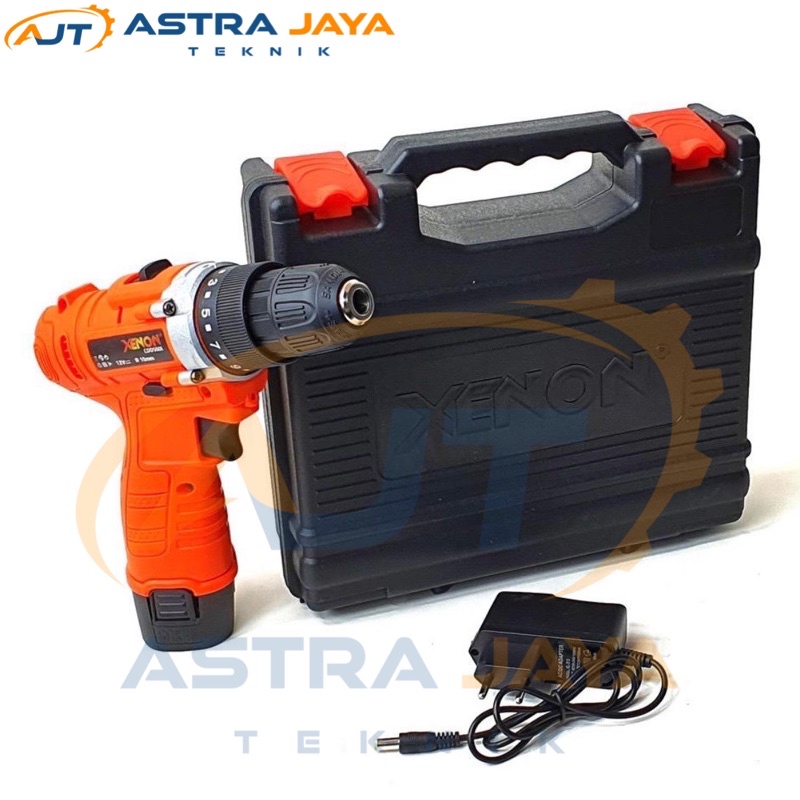Xenon CDD500E Mesin Bor Cordless 2 Baterai 12 Volt Cas Charger ORIGINAL