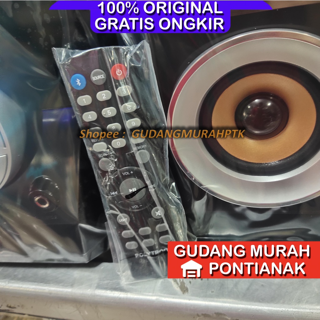 Speaker Multimedia Bluetooth Polytron PMA-9522/B | Speaker Bluetooth Karaoke Extra Bass 9522 Lebih baru dari 9502