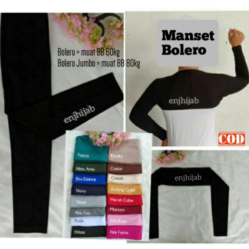 MANSET BOLERO/MANSET TANGAN SAMBUNG/MANSET TANGAN PANJANG/MANGSET TANGAN WANITA/MANSET SPANDEK