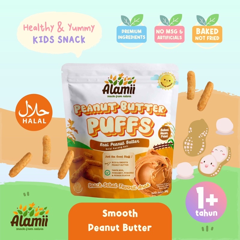 Snack Sehat Cemilan Bayi Anak Alamii Puffs No MSG Halal