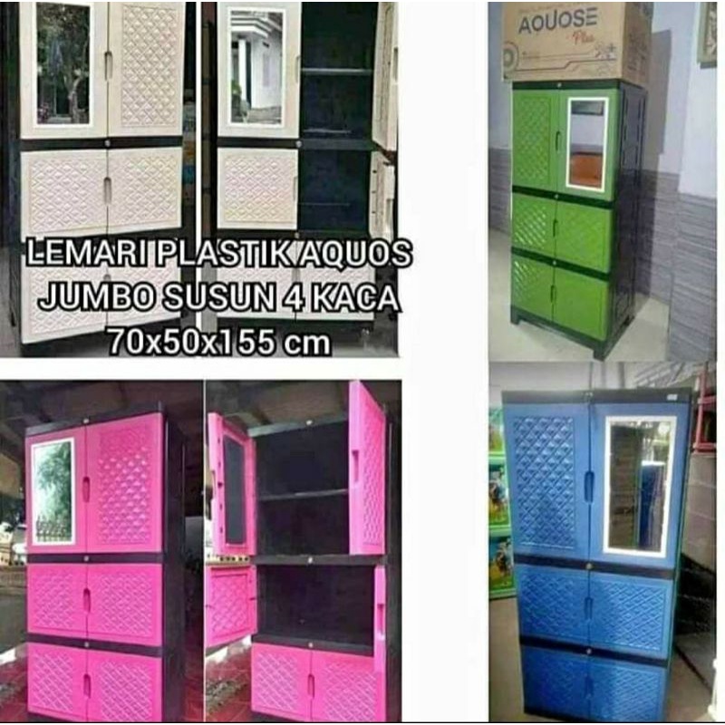 DAPUR  UNIK  LEMARI PLASTIK AQUOSE PLUS KACA JUMBO