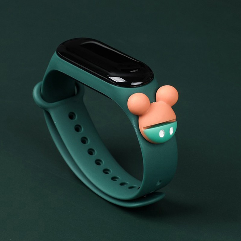 Jam Tangan Elektronik Tahan Air IP67 Motif Kartun Anak Laki-laki Perempuan LED Minimalis Gelang A25-Green Mickey