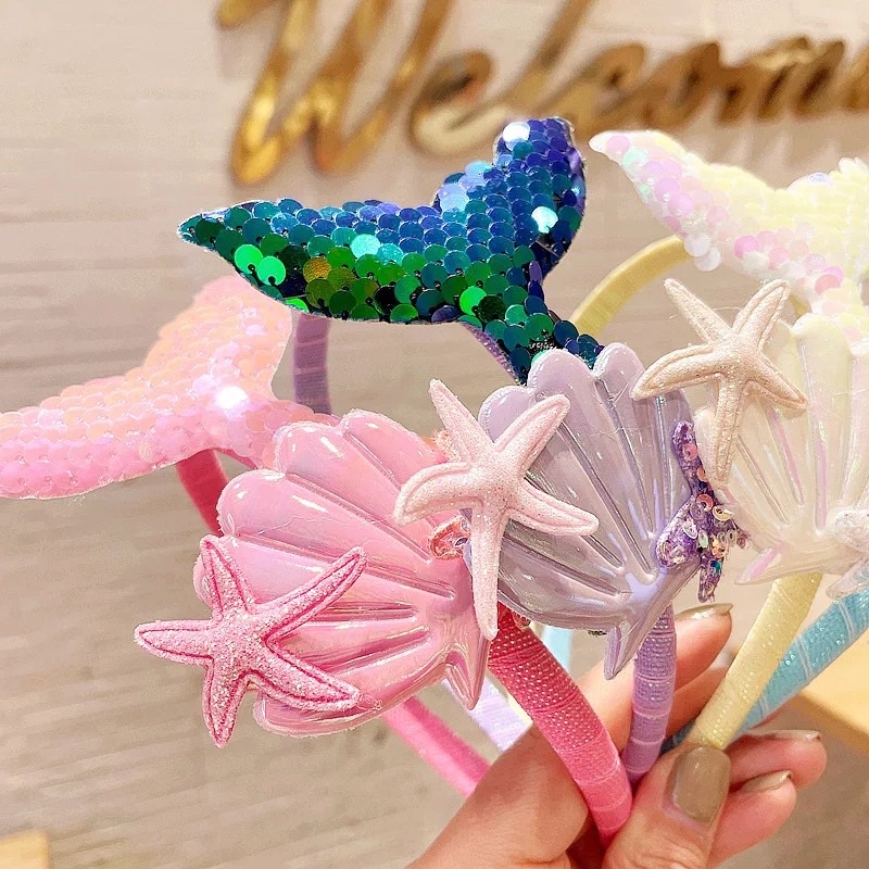 Bando Anak Korea Mermaid Jepitan Pita Aksesoris Rambut Anak Korea Lucu Terbaru