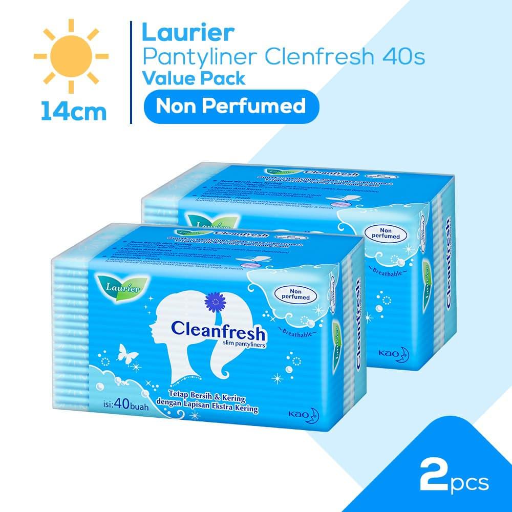 Laurier Cleanfresh Pantyliner Keputihan Breathable Non Perfumed -Tetap Bersih & Ekstra Kering Isi 40
