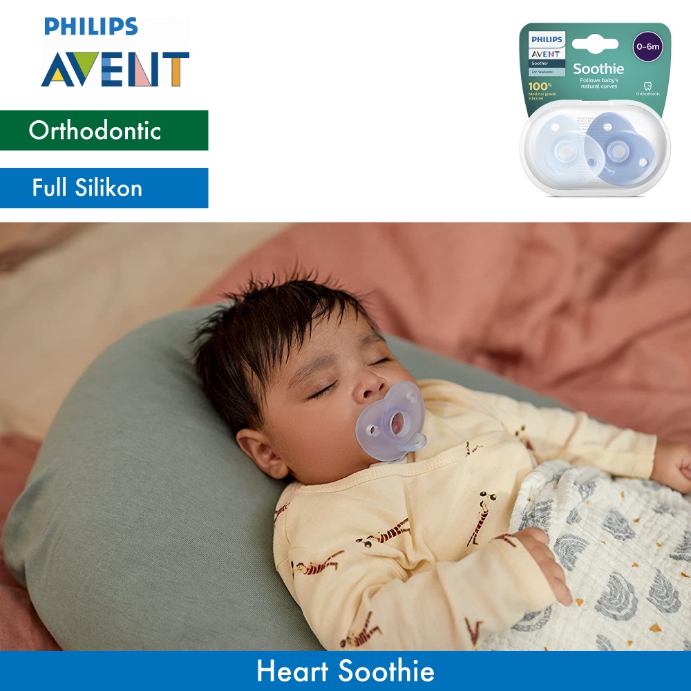 Philips Avent Soother Soothie Heart Empeng Silikon Bayi Pacifier 0-6m Berry Mart