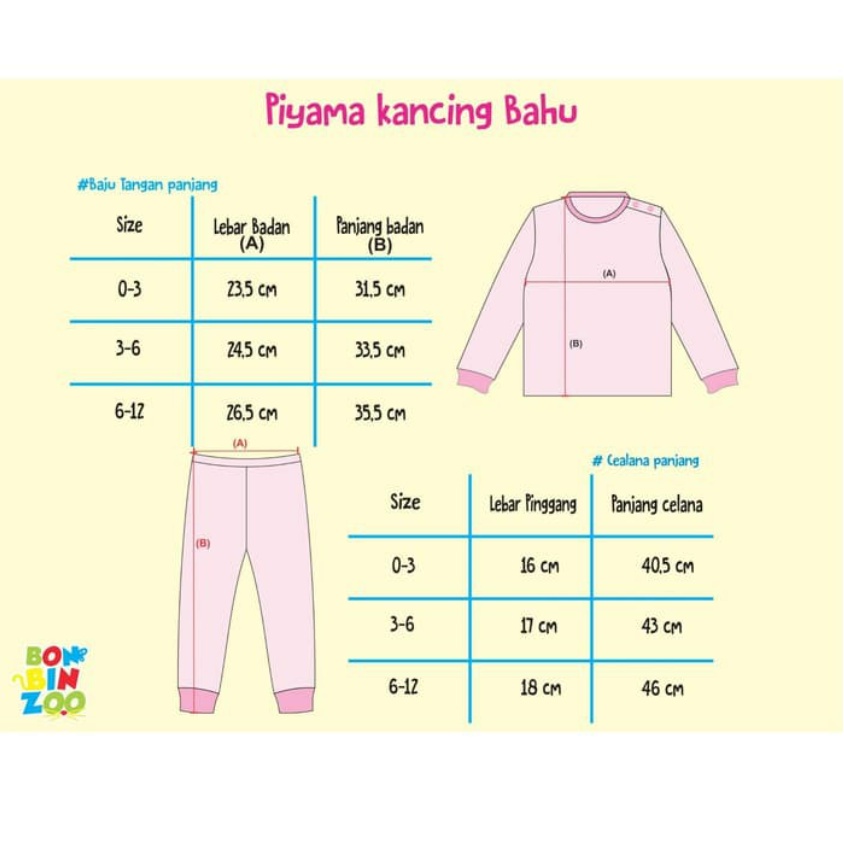 BONBINZOO SETELAN BAJU ANAK NATURE SERIES / AARDE SERIES BABY BAJU TIDUR ANAK PANJANG 0-12 BULAN