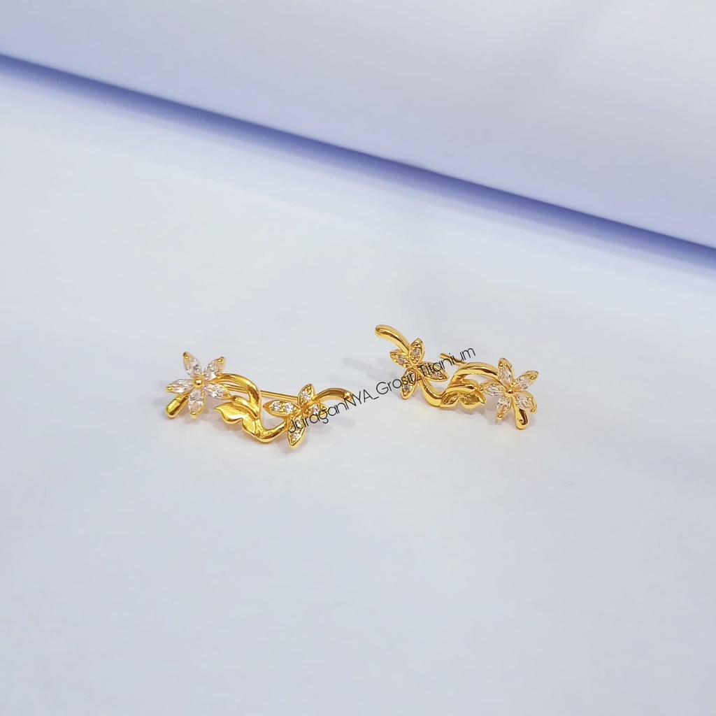 ANTING TITANIUM JALAR FASHION PERMATA PERHIASAN EMAS KOREA ANTI KARAT&amp;ANTI LUNTUR 316 SUPER TRENDY