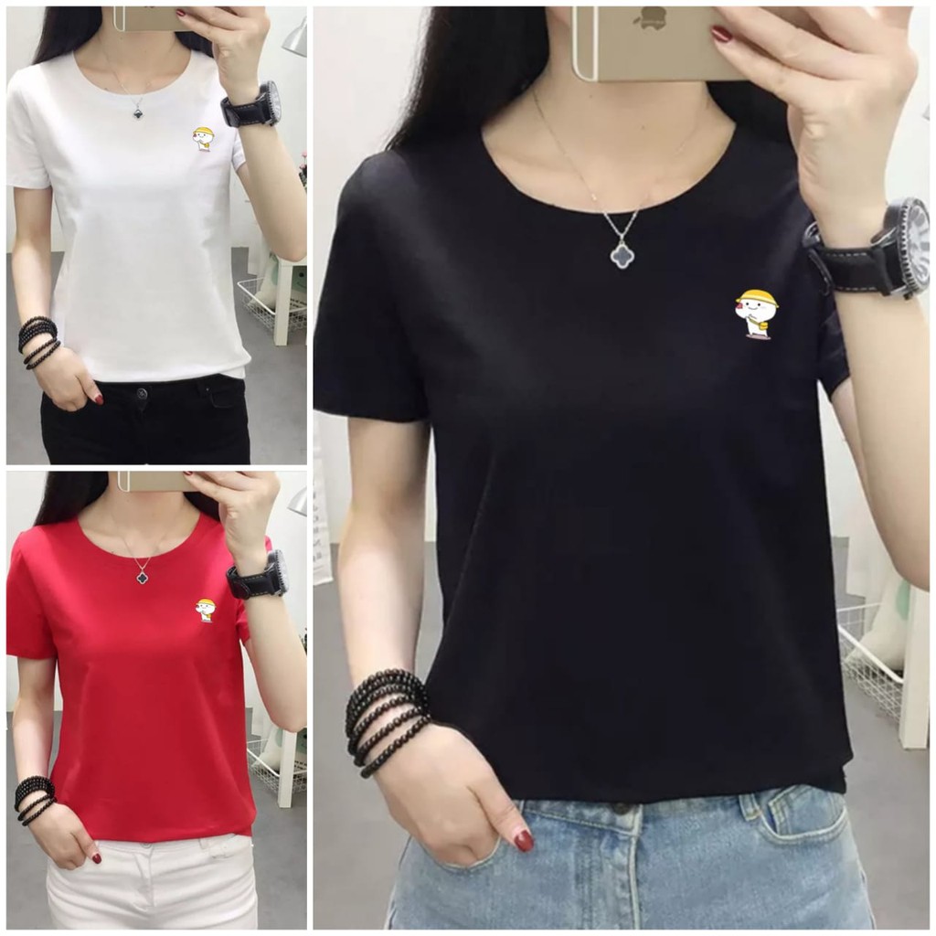 Kaos wanita cotton combed 30s / Baju wanita cotton combed  / Kaos polos wanita lengan pendek Bee126