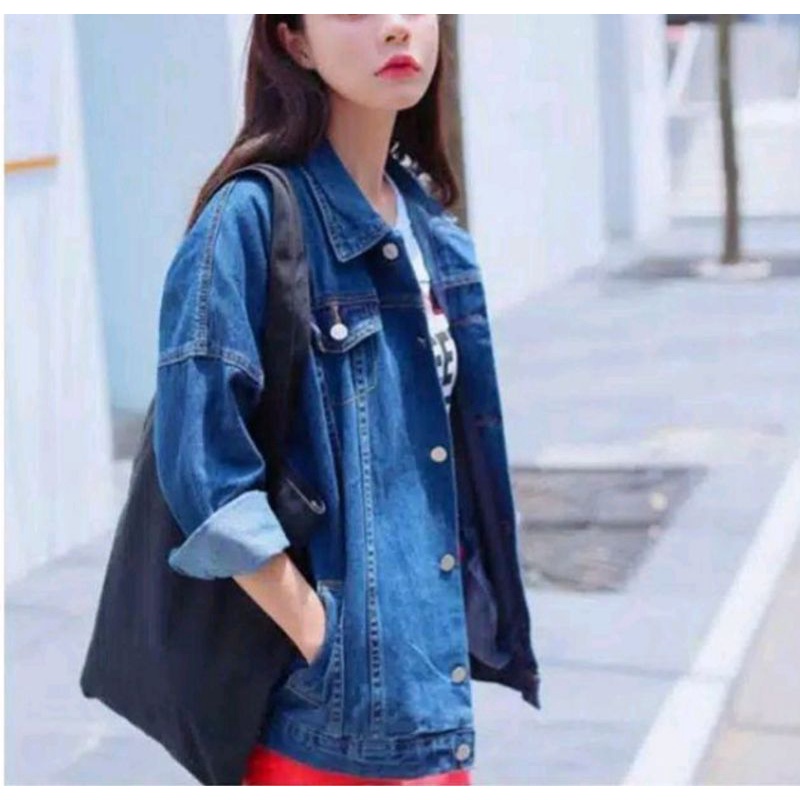 Jaket Jeans Wanita Biowash M-XXXL.Jacket Denim Biru Perempuan Bandung Project.ID