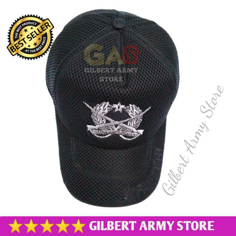 TERBARU Topi Army Pria jaring logo Infanteri Murah GILBERT ARMY STORE   TNI Topi lapangan Militer