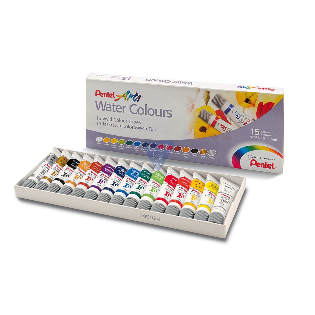 

PENTEL WATER COLOURS SET 15 WARNA 5 ML