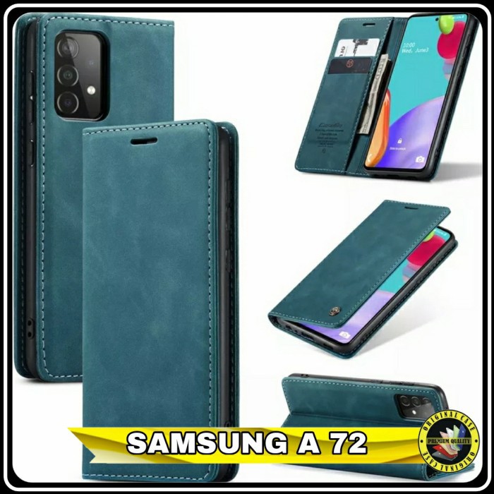 Case Samsung Galaxy A 72 A72 Flip Case Dompet Kulit Caseme Leather