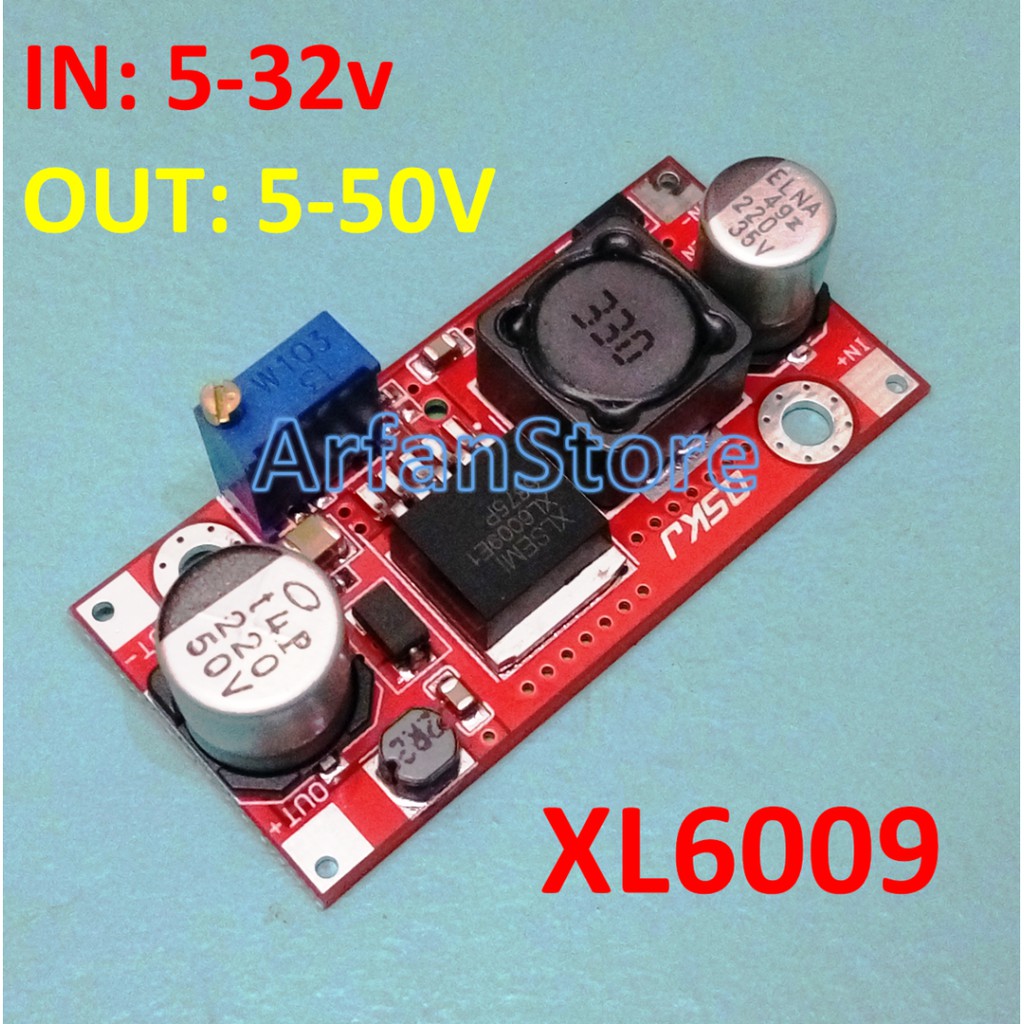 DC Out 5 - 50V XL6009 Boost Step Up Converter Module Power Supply Red