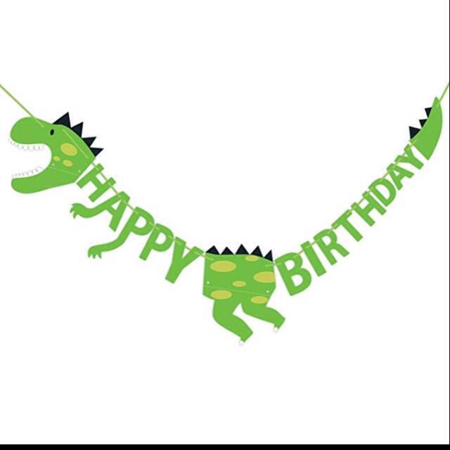 Banner dino happy birthday