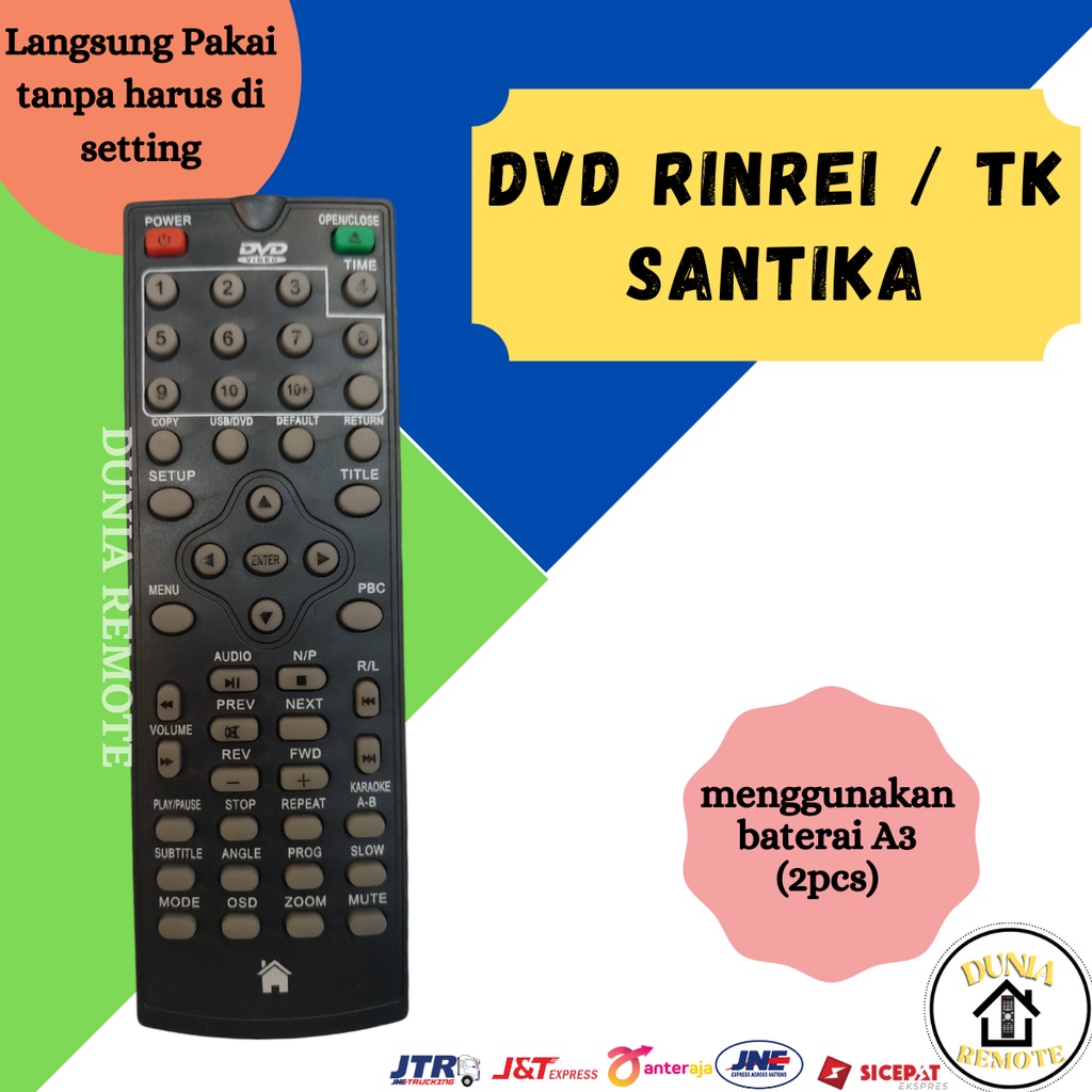 Remot Remote DVD China TK / Santika tanpa setting