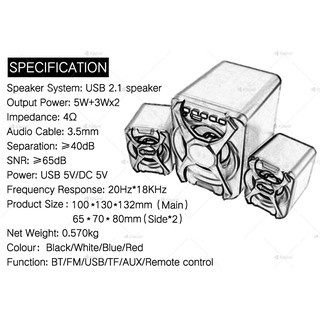 Speaker Bluetooth Kisonli U2500BT Gaming Speaker Gratis Remote - XOBOX