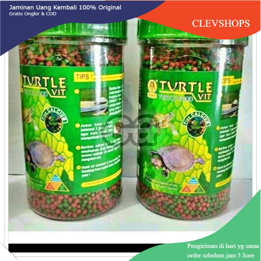 Makanan Kura Kura Brazil Akari Turtle Vit 350 Gram Botol Besar Original