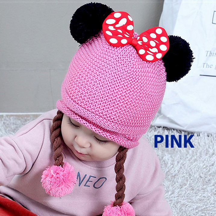 Topi Kupluk PomPom POLKADOT