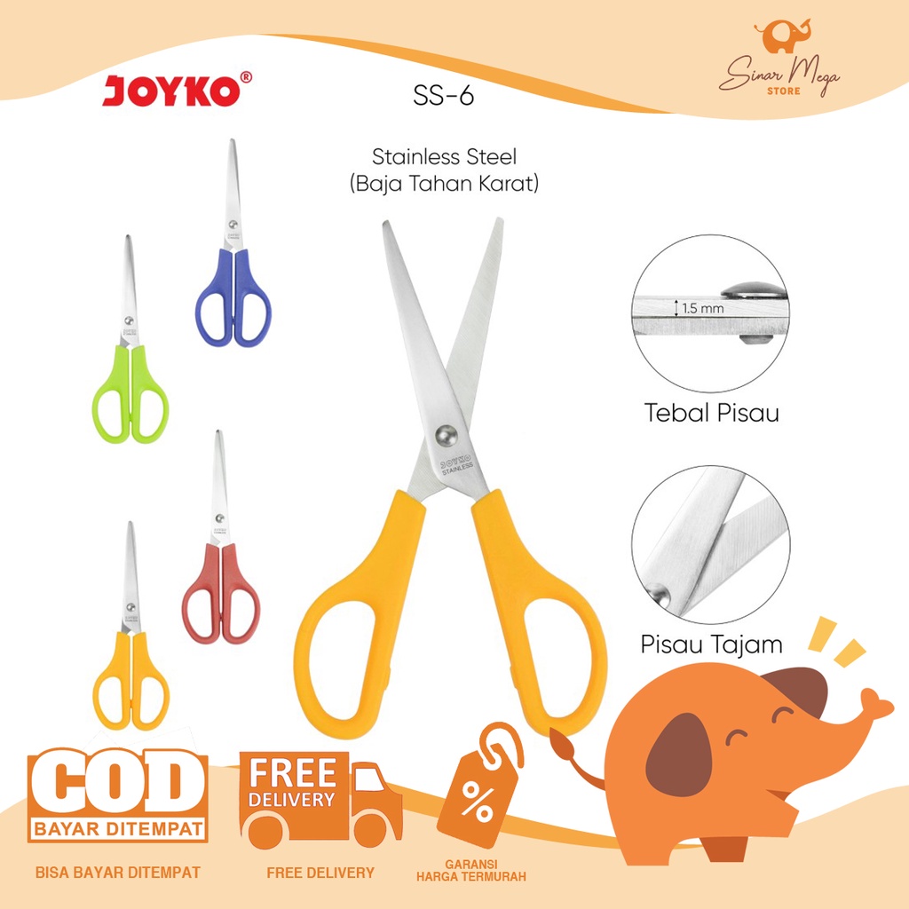 

Joyko Scissors SS-6 Gunting Murah Berkualitas