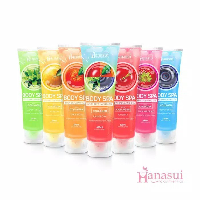 HANASUI Body Spa Exfoliating Gel with Collagen 300ml ( Gel Perontok Daki )