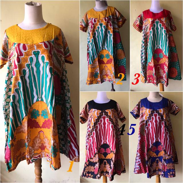 DASTER KLOK EMBOS BATIK KATUN KENCANA UNGU LABEL HITAM