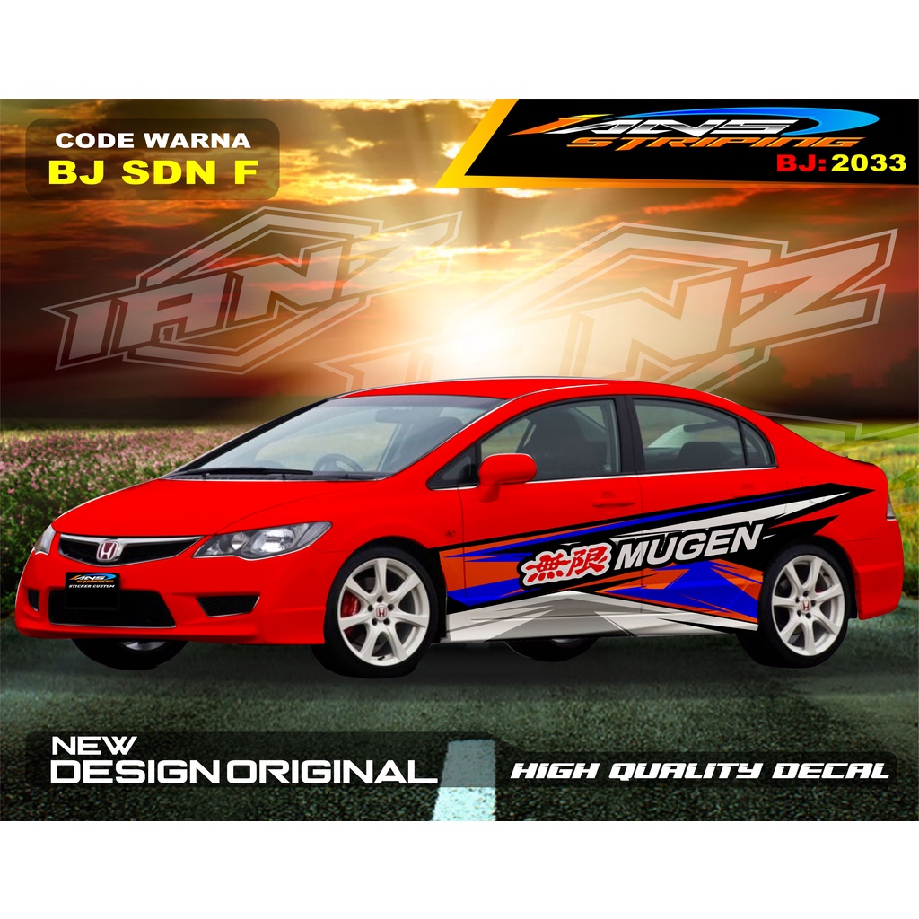 STIKER VARIASI MOBIL SEDAN / VARIASI STICKER BODY SAMPING  MOBIL VIOS / STIKER MOBIL