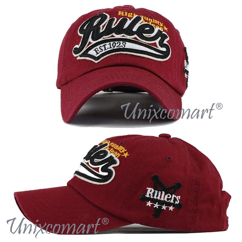 Topi Baseball RULER EST.1923 Hat Cap Casual Sport Pria Wanita Distro