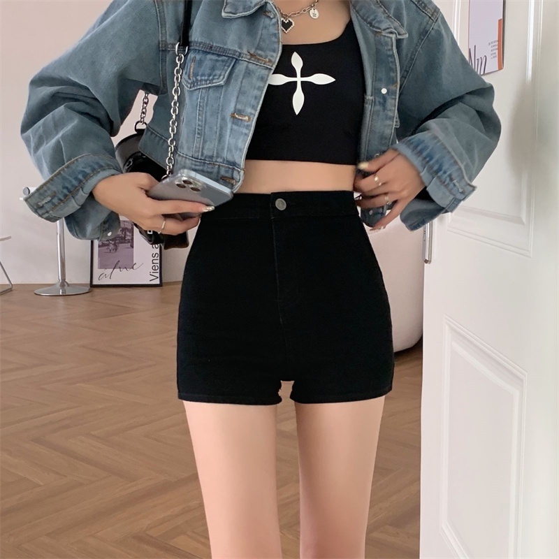 Hot Pants~ Short Pants Celana Pendek Wanita~High Waist Elastisitas jean skinny