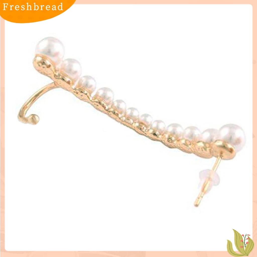 【Fresh】New Punk Rock Retro Pearl Earring Ear Cuff Warp Clip Ear Stud - Left Side