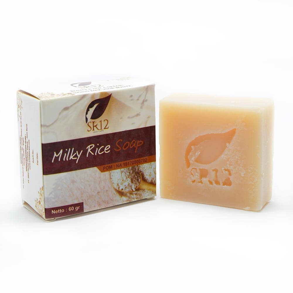 Sabun SR12 Milky Rice Soap Sabun Susu Berap Pembersih Wajah Pria SR12 Herbal Skincare BPOM Atasi Komedo Jerawat Muka Berminyak S94d