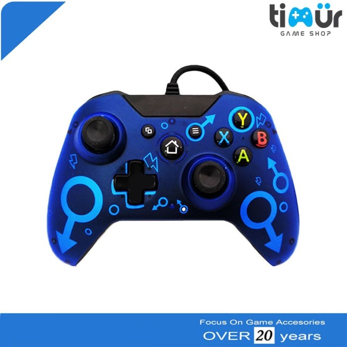 Stik Stick Controller XBOX ONE Gamepad PC Laptop Wired Warna Blue ORIGINAL Original original