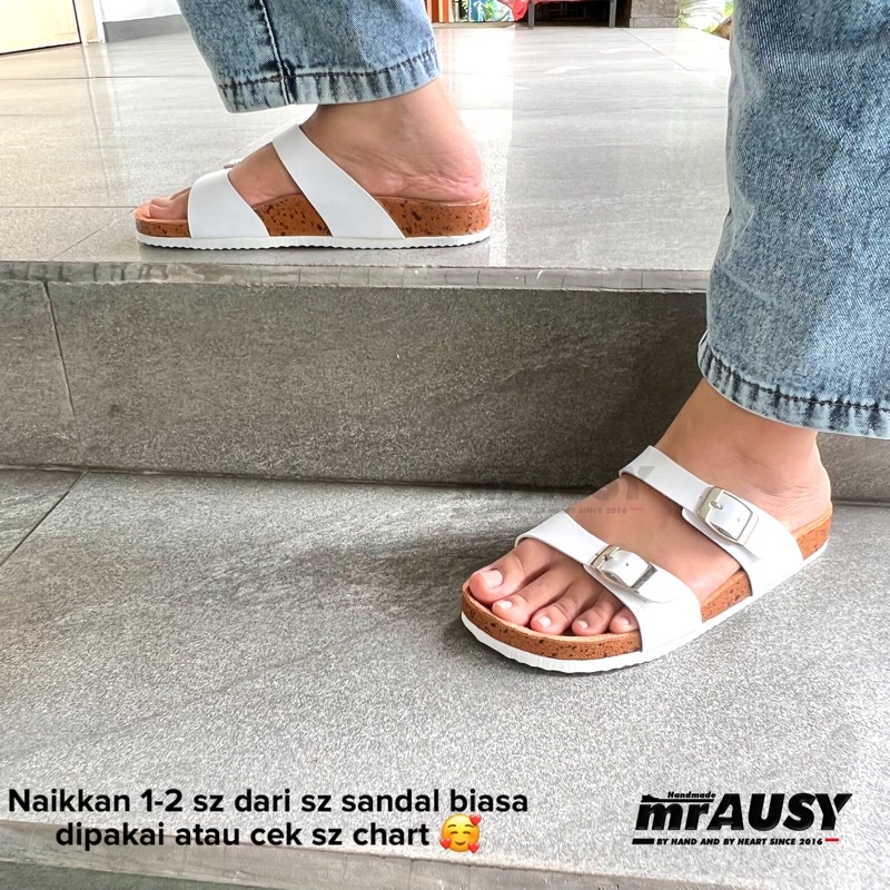 Sandal Selop Wanita / Cewek Casual Ringan Strap 2 Gesper 2 Pisah