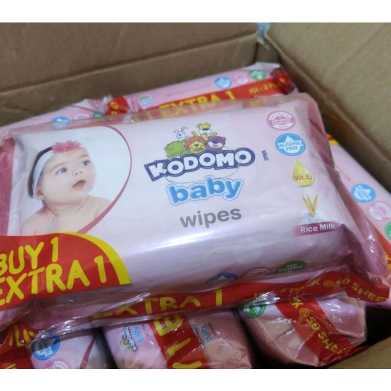 TISSU BASAH Mamypoko Cussons Kodomo BABY WIPES Beli 1 Geratis 1 50 sheets free 50 sheets/tisu basah sweety silver parfumed