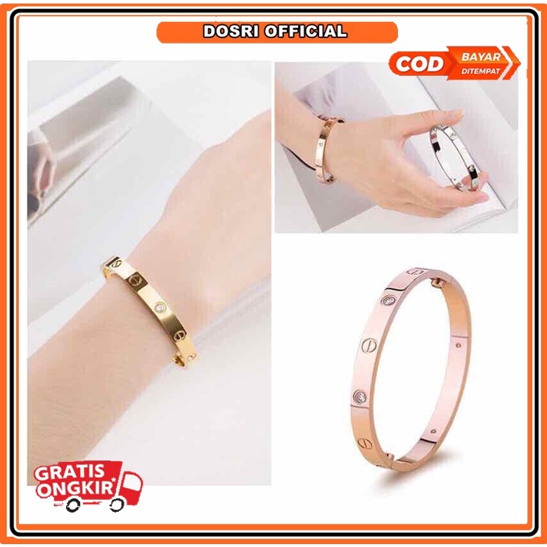 [BISA COD] 1Pcs Gelang Tangan Titanium Gelang Titan Murah Perhiasan Fashion Wanita Gelang Anti Karat Selamanya