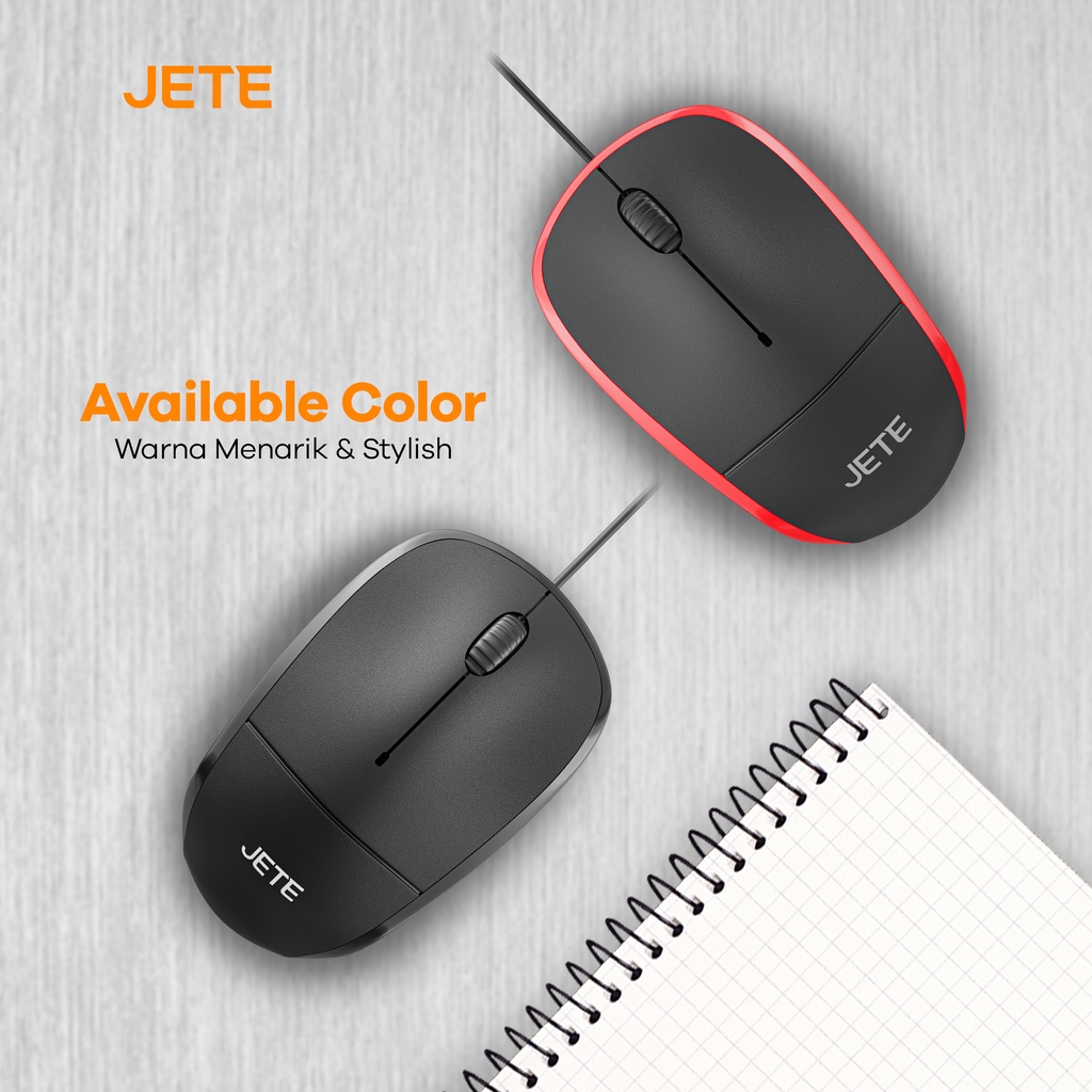 Wired Mouse JETE MO1 1000 DPI Ergonomis Design - Garansi 2 Tahun