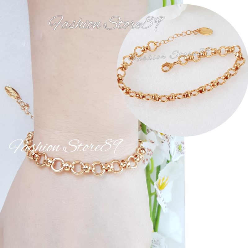 gelang rantai fashion impor xuping lapis emas 18k