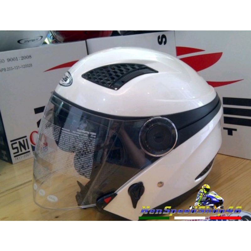 Zeus 610 White Halfface Zeus 610 putih solid