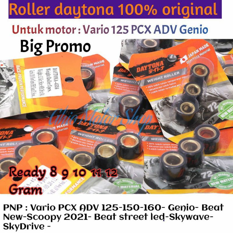 Roller daytona vario 125 Vario 150 / Roller daytona Pcx 150 160/ Roller daytona Genio Scoopy 2021 Beat deluxe Beat street new/Roer daytona racing Suzuky skywave skydarive Spin 125 /Roler daytona racing original Vario 125 old dan new Ghio motor shop/chanel