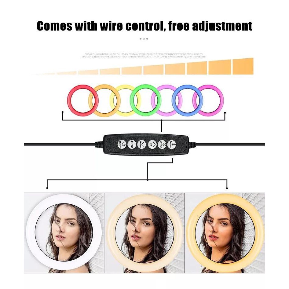 RGB Led soft ring light + tripod for Makeup Selfie Tiktok / Tripod 55cm 1,1m 1,6m 2,1m