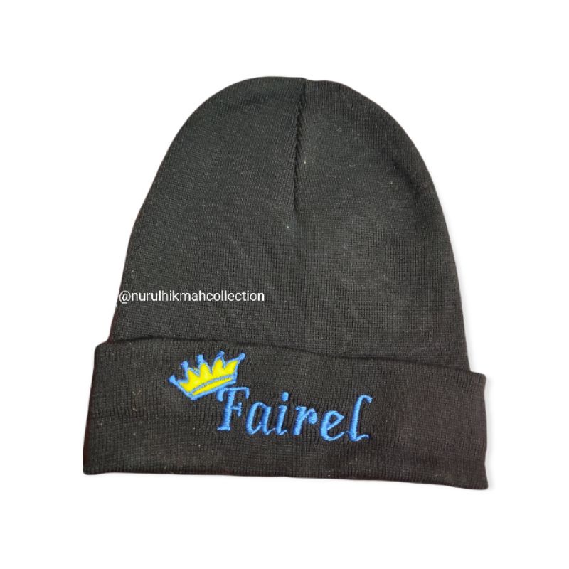 Kupluk anak GRATIS Custom bordir nama suka suka Usia 1-12 Tahun