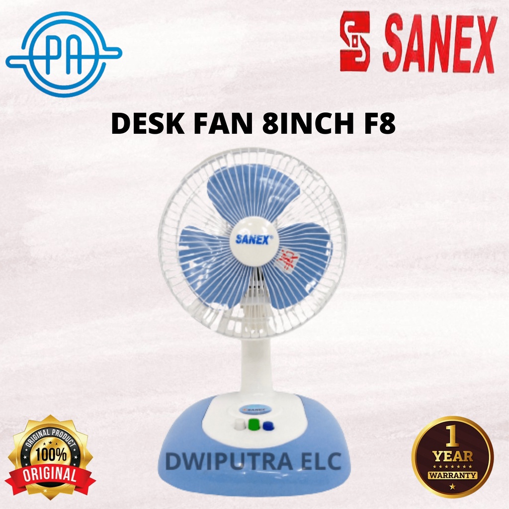 KIPAS ANGIN MEJA SANEX DESK FAN 8INCH F8 KIKAP ANGIN DUDUK