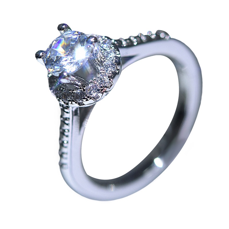 Cincin Zircon Aaa Warna Silver Untuk Wanita