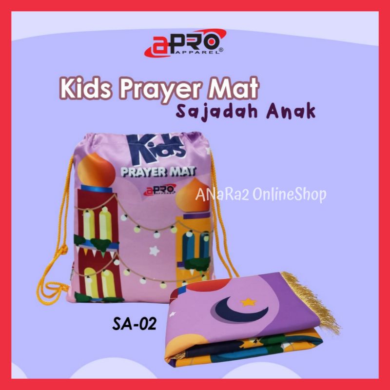 Sajadah Anak Premium Apro Empuk Elegan Motif Printing Sejadah Prayer Mat Anti Slip Cocok Untuk Kado-5