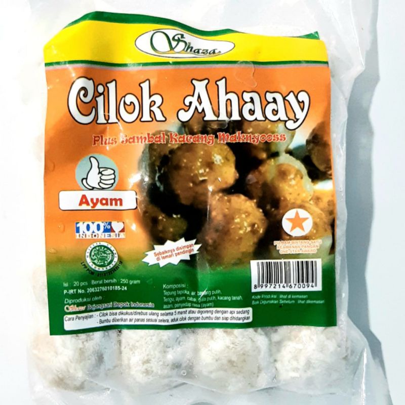 

Cilok Ahaay Sambel Kacang rasa Ayam isi 20 pcs 250gr