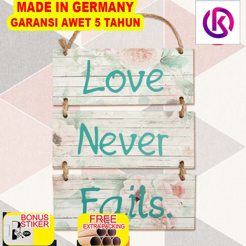 

Murah Hiasan Pajangan Dinding - LOVE NEVER FAILS - Wall Sign Decor