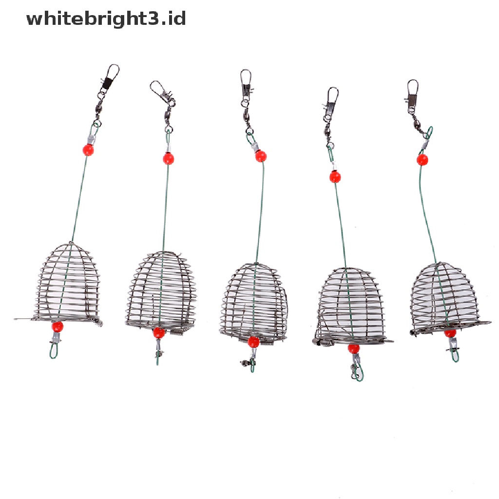 (whitebright3.id) 5pcs Keranjang Umpan Pancing Bahan Kawat