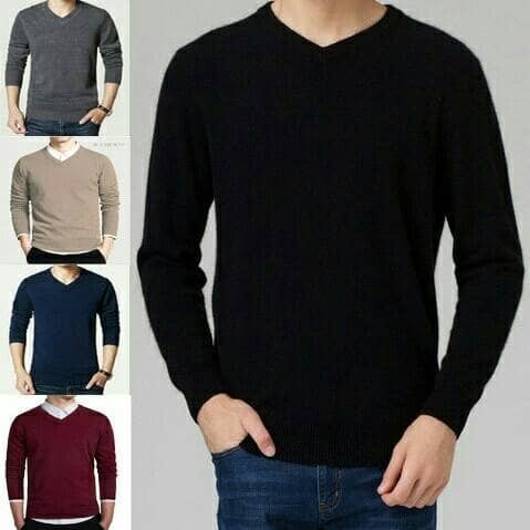 rajut pria - V NECK SWEATER - rajut murah - bayar di tempat